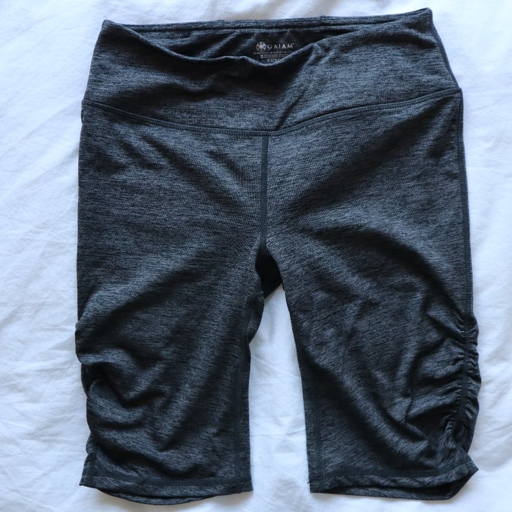 Gray midi workout shorts